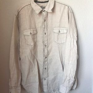 A Road Less Traveled Men’s Linen Button Down  Larg